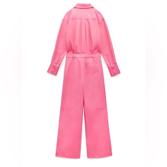 ZARA Barbie The Movie Warner Bros. Shirt Jumpsuit PINK SIZE M BRAND NEW W LABELS - Picture 3 of 5